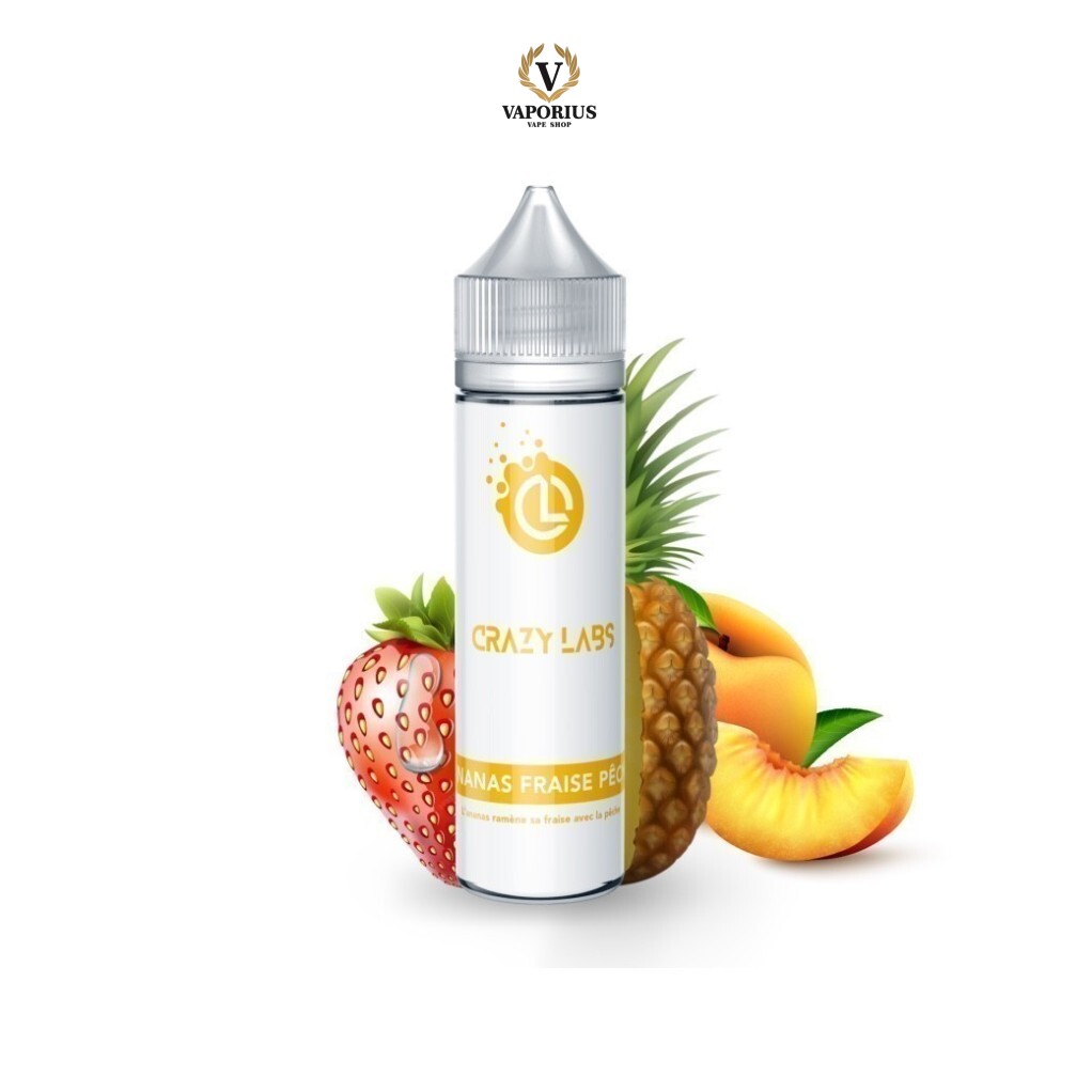 ANANAS FRAISE PECHE CRAZY LABS 50ML 0MG