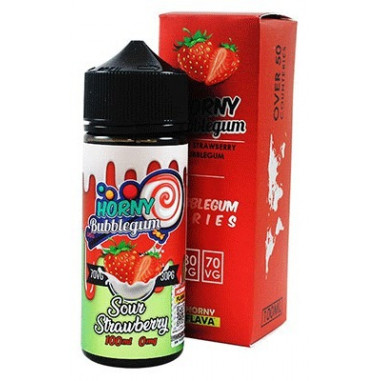 SOUR STRAWBERRY BUBBLEGUM  HORNY FLAVA 100ML