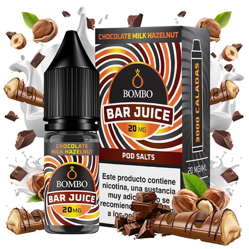 [2493] Chocolate Milk Hazelnut 10ml - Bombo Bar Juice - Nicotina : 20mg, Tamaño : 10 ml